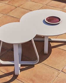 Уличный столик Tamaris из алюминия цвета экрю Ø48 см