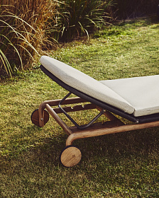 Шезлонг Alipa из массива акации и веревки темно-серого цвета