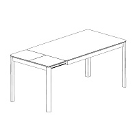 Раздвижной обеденный стол TOLEDO 140/180x85 закаленное стекло с керамикой, черный металл