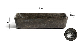 Раковина Darnen из серого мрамора 55 x 35 см