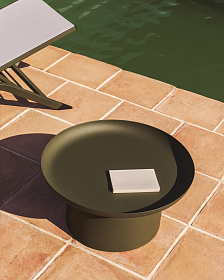 Уличный столик Arcola из зеленого алюминия, диаметр 70 см