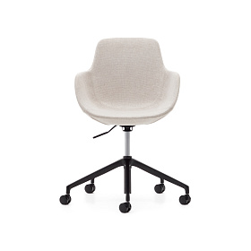 Рабочий стул Tissiana бежевого цвета, алюминиевые ножки с черной матовой отделкой