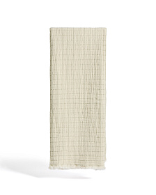 Плед Tivaro из хлопка, жаккардовый в светло-зеленую клетку двухсторонний 130 x 170 см