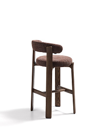 Барный стул Granite из коричневой синели и ясеня с отделкой орех 75 см