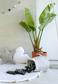 Ковер с помпонами серый 120D