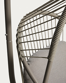 Подвесное кресло Livadi из стали и веревки бежевого цвета