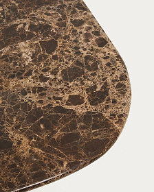 Журнальный столик Pirita из коричневого мрамора с ножками из дуба с натурально отделкой, 147 x 65 см