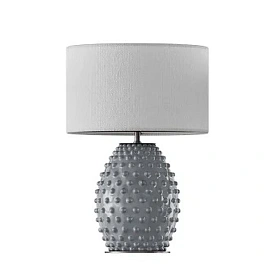 Настольная лампа Cactus NAC135/1 металл хром / серое стекло с абажуром 801011/31