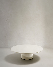 Журнальный столик Albanella из цемента с глянцевой белой отделкой Ø110 см