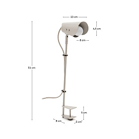 Настольная лампа Jula с зажимом из серого металла