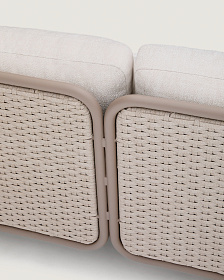 Уличный 3-местный диван Sedalis из алюминия и веревки серого цвета 210 см