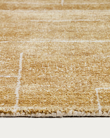 Ковер Eloda из шерсти и вискозы горчичного цвета, 160 x 230 см