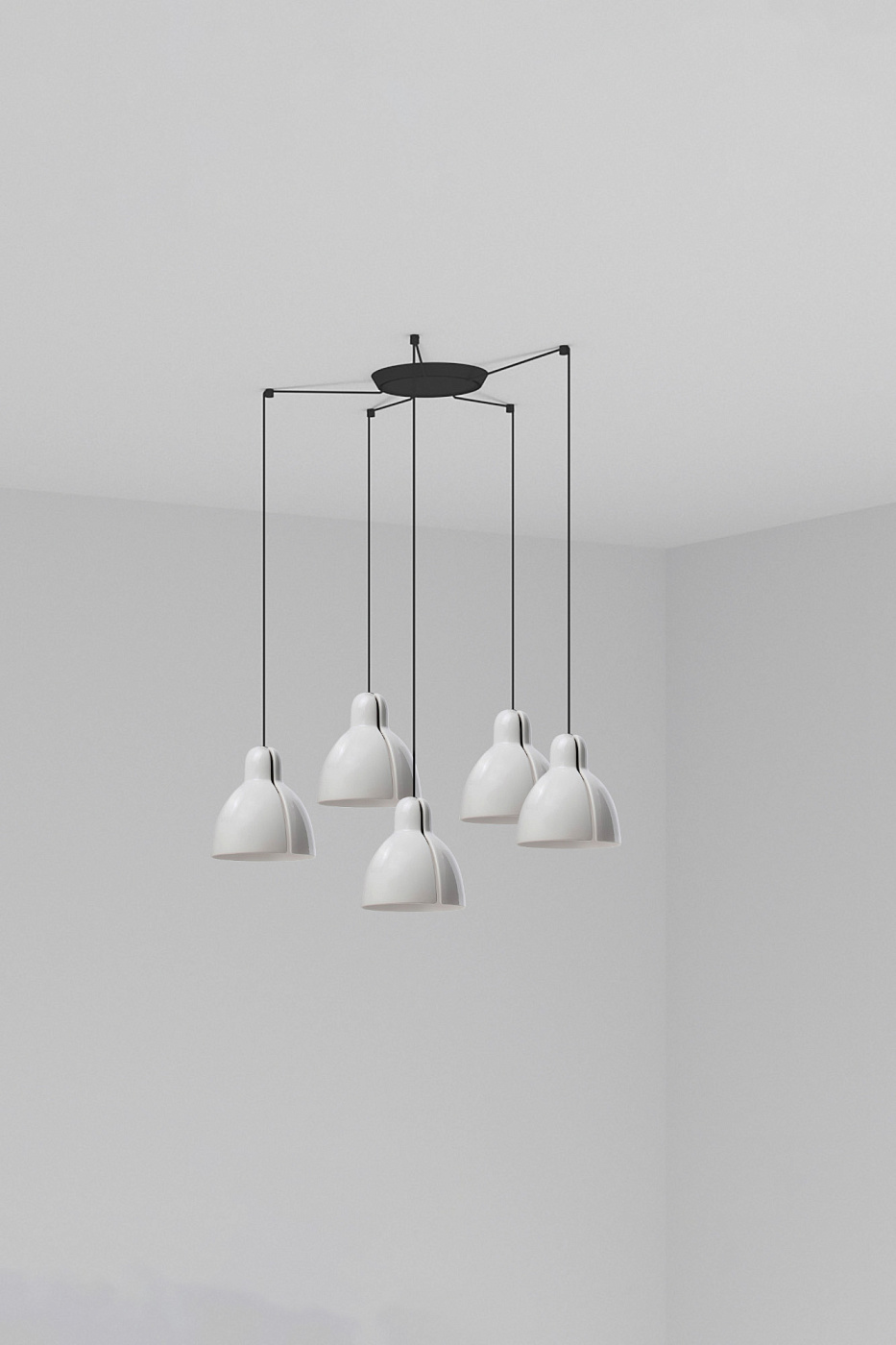 Подвесной светильник Venice белого цвета 5L