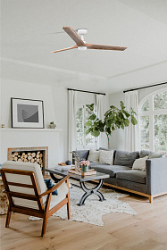 Вентилятор HEYWOOD M Ш1320mm белый / светлое дерево 3P LED 18W CCT