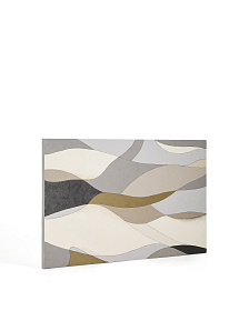 Абстрактный холст Marvilo серо-горчичного цвета 120 x 200 см