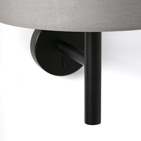 Настенный светильник Windsor черный/серый 1xE27