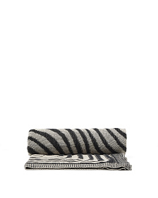 Плед Oreli из черного хлопкового жаккарда с узором «зебра» 130 x 170 см