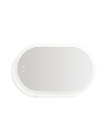 Овальное зеркало для ванной Mervi со LED подсветкой и защитой от запотевания 80 x 50 см