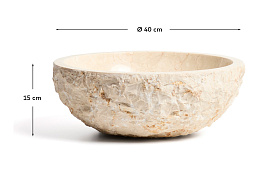 Раковина Orvane из бежевого мрамора Ø 40 см