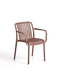 Уличный стул Isabellini из пластика терракотового цвета