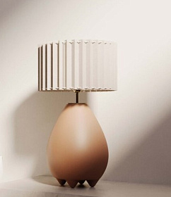 Настольная лампа Obrie металл хром с абажуром 4024