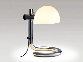 Настольная лампа Lauro M хромированная сталь - белый