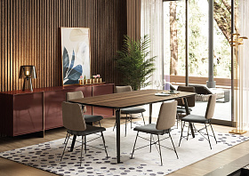 Обеденный стол Hyde 180x110 Macassar Ebony/черный