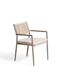 Уличный стул Argasi из алюминия цвета экрю и веревки