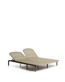 Двойной шезлонг Alipa из массива акации и веревки цвета экрю