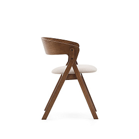 Стул Godia из дерева в цвете венге и бежевого шенилла