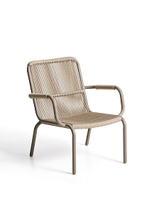 Уличное кресло Salis из алюминия цвета экрю и веревки