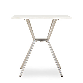 Квадратный стол Monika белый мрамор