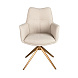 Поворотное кресло 4237 из кремовой ткани