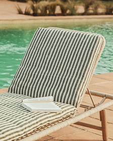 Подушка для шезлонга Dirome в зеленую полоску, 100% ПЭТ, 50 x 175 см