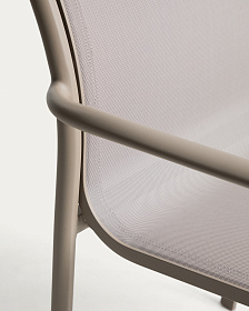 Уличный стул Luri из алюминия цвета таупе и бежевого текстиля