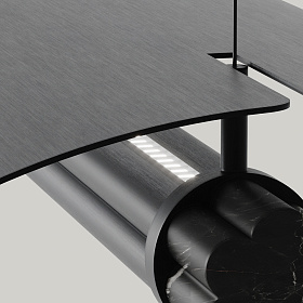 Подвесной светильник Tasta матовый черный металл/черный мрамор