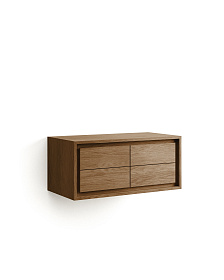 Kenta Мебель для ванной из массива тика с натуральной отделкой, 90 x 45 см