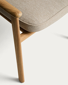 Уличный стул Elunda из тикового дерева и бежевой веревки