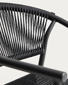 Уличный стул Livadia из серого алюминия и веревки