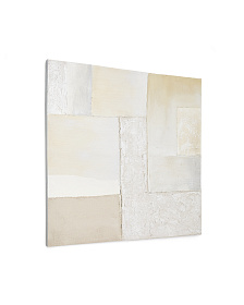 Pineda Абстрактный холст белого цвета 95 x 95 см