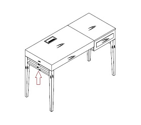 Письменный стол MARBELLA шпон ореха W, матовый серо-бежевый лак