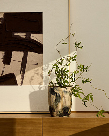 Коричневая керамическая ваза Dirva, 23 см