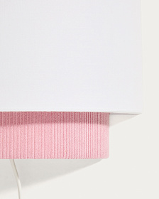 Настенный светильник Bianella из хлопка и розового вельвета, Ø 40 см