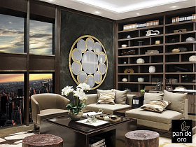 Зеркало Zendaya золотое 120Ø