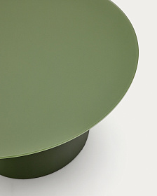 Журнальный столик Wilshire зеленый из закаленного стекла из стали Ø80 см