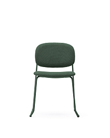 Стул Meli из зеленой синели с металлическими ножками