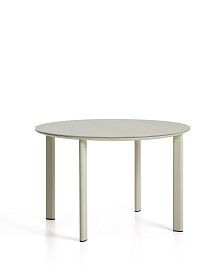 Уличный стол Erice из алюминия и закаленного стекла цвета экрю, 120 см