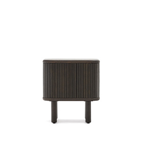 Mailen Прикроватная тумбочка из ясеневого шпона с темной отделкой 50 x 55 см