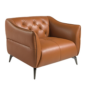 Кресло 5098/KF150-1P с кожаной обивкой капитоне