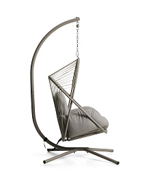 Подвесное кресло Livadi из стали и веревки бежевого цвета